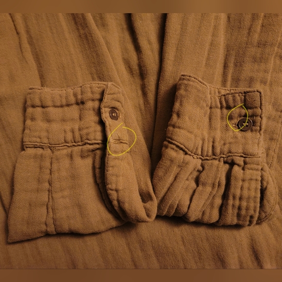 Free People X Cp Shades Marella Double Cloth Buttondown Shirt XS Grn/Vert - Picture 7 of 12